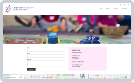 contact page screenshot