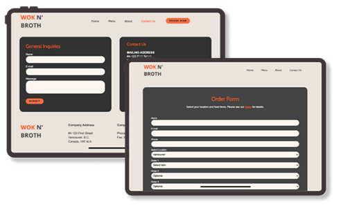 contact page screenshot