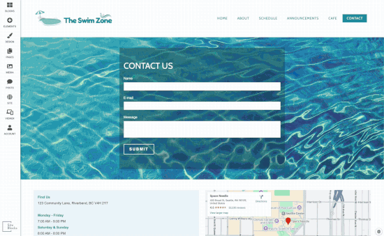 animated gif of customizing site