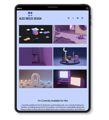 portfolio page screenshot