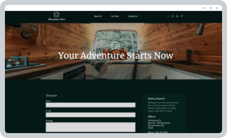 contact page screenshot